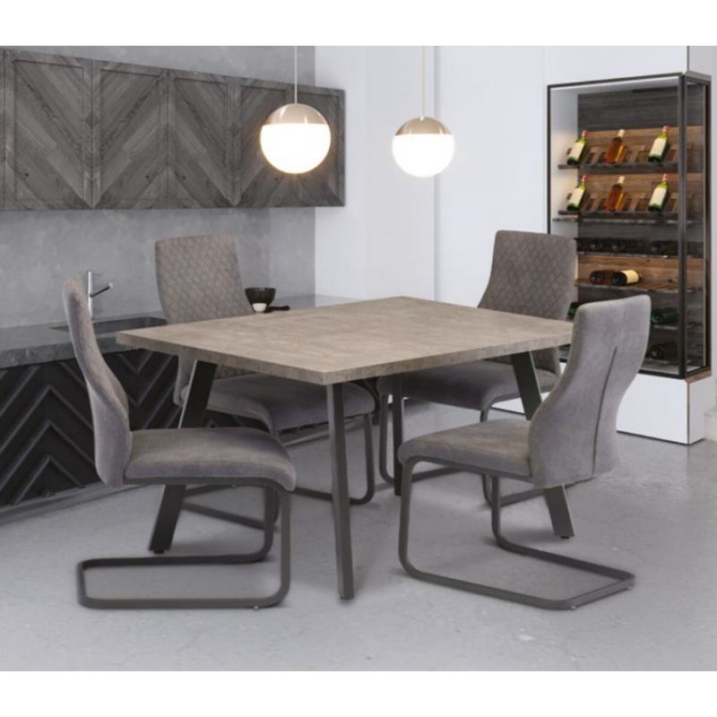 WOF Almafi Concrete Look/Grey Leg Dining Table